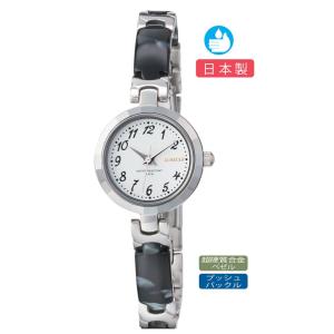 AUREOLE（オレオール）日本製 超硬ベゼル3針クォーツ レディース腕時計