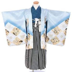レンタル753着物　送料無料　フルセットレンタル 七五三 羽織 袴　F-5418　5歳男の子753　ハカマレンタル　七五三着物レンタル　高級753　七五三 紋付 きもの｜ueyama