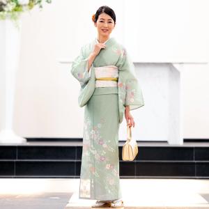 レンタル フルセット 高級 夏用 絽 訪問着 レンタル　ROHO-065　若竹色