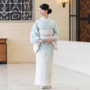 レンタル フルセット 高級 夏用 絽 訪問着 レンタル　ROHO-074　薄浅葱色　結婚式