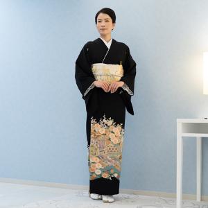 レンタル留袖 フルセット 高級正絹  留袖 レンタル 御所車と菊　TS-MI017　結婚式 母親 衣装 留袖 レンタル留袖 結婚式母親 親族 留袖 式典 叙勲 留袖｜ueyama