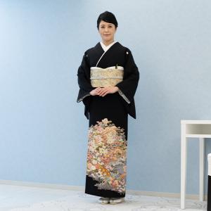 レンタル留袖 フルセット 高級正絹 留袖 孔雀・牡丹・蔓帯文様 TS