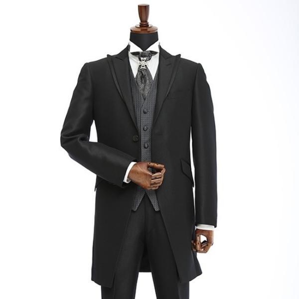 レンタル タキシード10点セット　TX-058_10　ブラック黒タキシード　送料無料　結婚式タキシー...