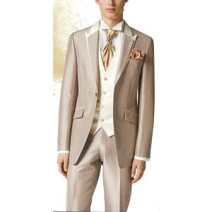 レンタル タキシード TX-M-20328 ロイヤルベージュ メンズ 結婚式タキシードレンタル パーティ 二次会 貸衣装 新郎タキシードレンタル 送料無料｜ueyama