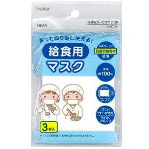 スケーターSkater 給食用 ガーゼマスク 洗って 使える 綿100% マスク 3枚 MSKG2N 普通 13.5×9.5cm