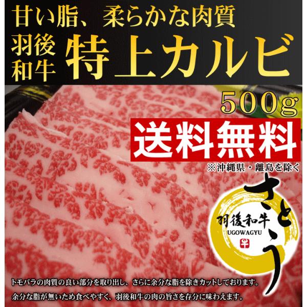 【送料無料！お歳暮セール】秋田県産羽後和牛　　特上カルビ　500ｇ　