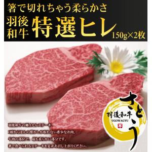 秋田県産羽後和牛　特選ヒレステーキ　150ｇ × 2枚｜ugowagyu-sato