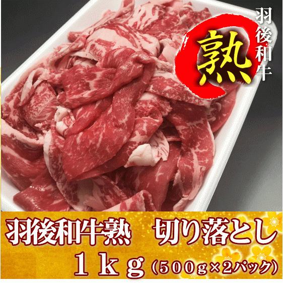 羽後和牛熟　切り落とし　１ｋｇ（５００ｇ×２パック）