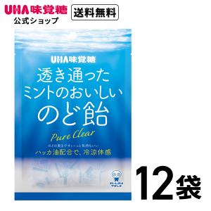 UHA味覚糖 透き通ったミントのおいしいのど飴 92g 12袋セット 【送料無料】