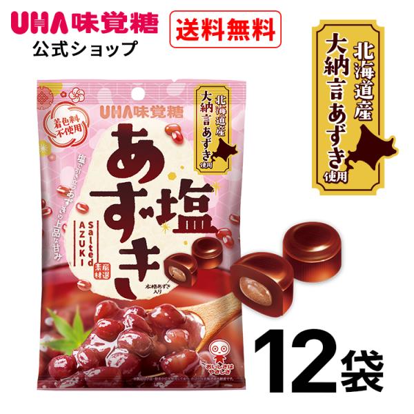 UHA味覚糖 塩あずき 12袋セット 送料無料