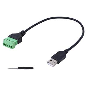 SinLoon USBタイプA 2.0オス - 5ピンネジ端子メス無はんだ充電およびデータ転送コンバータアダプタ延長コード