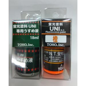 東邦産業(TOHO,inc.) 蛍光塗料UN 橙＋蛍光塗料UNI専用うすめ液 セット｜uido