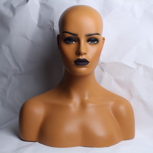 マネキン トルソー 上半身 ディスプレイ 展示用 かつら 黒人 女性 口紅 ガラス繊維  頭部