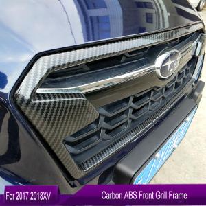 フロントグリルカバー フレーム カーボン柄 ABS スバル XV 2017 2018