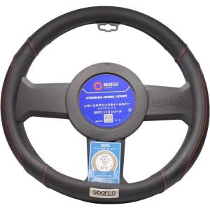 SPARCO/スパルコ ブラック レッドステッチ ステアリングカバー（Sサイズ）  SPC1113BKJ_S　｜uj-factory