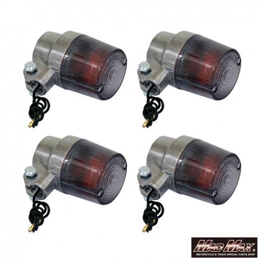 MAD MAX 汎用 丸型 ヨーロピアンウインカー スモーク 4個セット (20-1390PM-4)...
