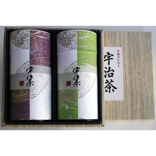 送料無料 宇治茶 上級 和染缶 2本 箱入 国産