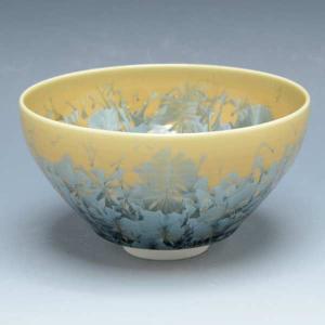 清水焼 京焼 抹茶碗 花結晶（灰青） はなけっしょうはいあお