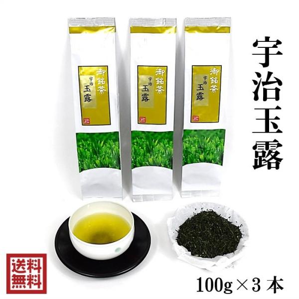 宇治玉露 100g×3本 送料無料 お茶 緑茶 玉露 煎茶 茶葉 日本茶 宇治茶 宇治煎茶 京都府産...