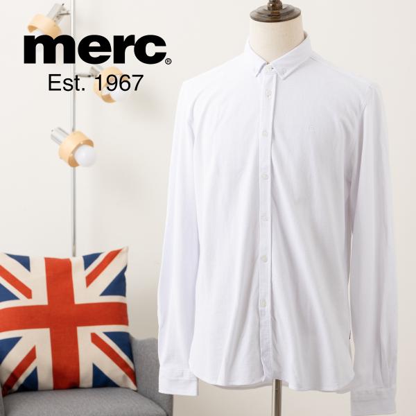 メルクロンドン Merc London 長袖シャツ ピケ 鹿の子 W1 プレミアム ホワイト ボタン...