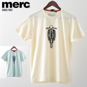 メルクロンドン メンズ Tシャツ スクーター ベスパ VASPA Merc London 2色 シーグリーン クリーム レトロ｜ukclozest