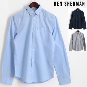 ベンシャーマン Ben Sherman 長袖シャツ プレーン ビジネス フォーマル エンドオンエンド 3色