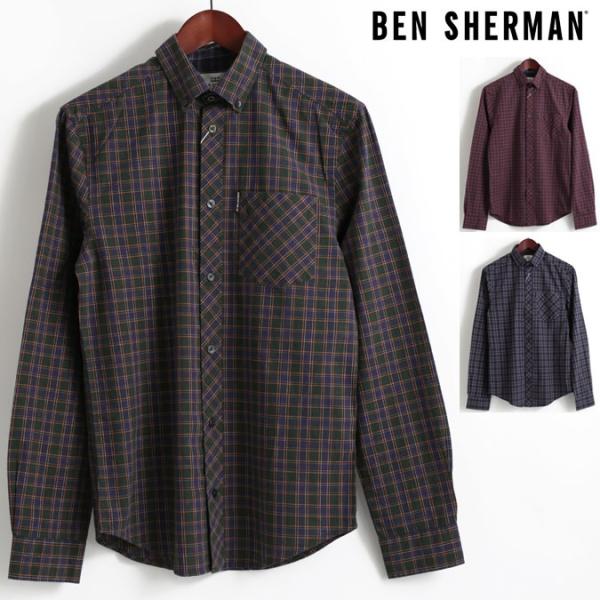 ベンシャーマン Ben Sherman 長袖シャツ マール タータンチェック 3色 ダークグリーン ...