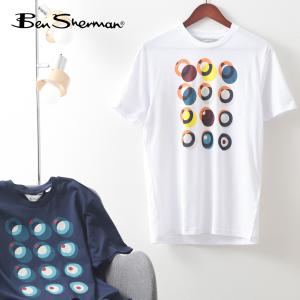 Ben Sherman ベンシャーマン メンズ Tシャツ グラフィックプリント 2色 ネイビー ホワイト オーガニックコットン ターゲットマーク 半袖 レギュラーフィット｜ukclozest