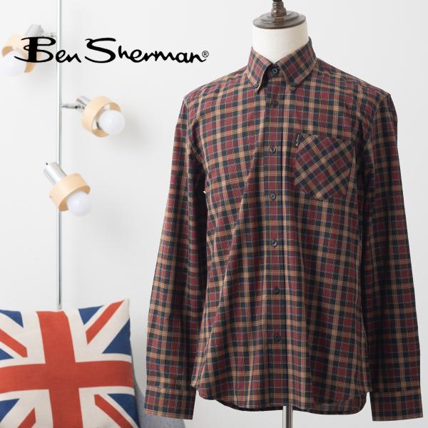 Ben Sherman ベンシャーマン 長袖シャツ クラシックチェック プリント レギュラーフィット...