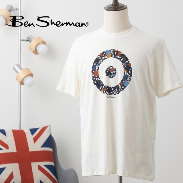 Ben Sherman ベンシャーマン Tシャツ 半袖 スノーホワイト レコードターゲットマーク オ...