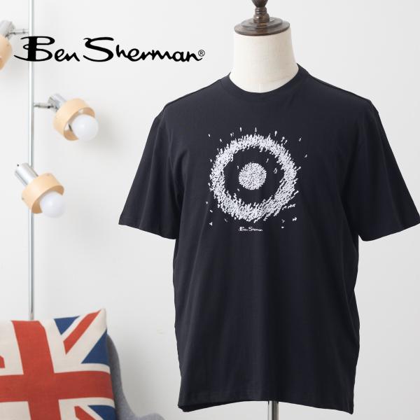 Ben Sherman ベンシャーマン Tシャツ 半袖 ブラック フェスティバルクラウン ターゲット...