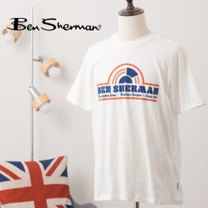 Ben Sherman ベンシャーマン ロゴプリント Tシャツ 半袖 スノーホワイト ジュークボックス ジャム オーガニックコットン シンプル プリント レギュラーフィット