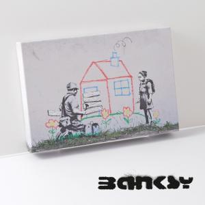 BANKSY CANVAS ART バンクシー キャンバスアート スモール 30cm × 21cm × 3.5cm Crayon House Foreclosure