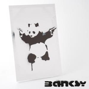 アートパネル Banksy バンクシー Panda with Guns パンダ 銃 ピストル