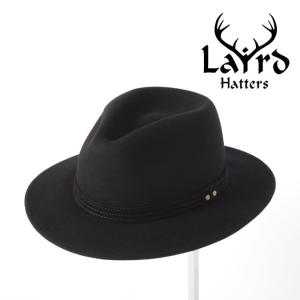 Laird Hatters メンズ フェドラハット 英国製 ウールハット フェルトハット レアードハッター Hunter Fedora 帽子 ブラック レディース