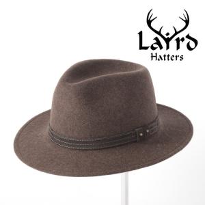 Laird Hatters メンズ フェドラハット 英国製 ウールハット フェルトハット レアードハッター Hunter Fedora 帽子 ブラウン レディース｜ukclozest