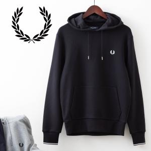 フレッドペリー メンズ パーカー フーディー 長袖 Fred Perry 5色 ブラック グレー アイボリー コットンブレンド ティップライン スポーティー 正規販売店｜ukclozest