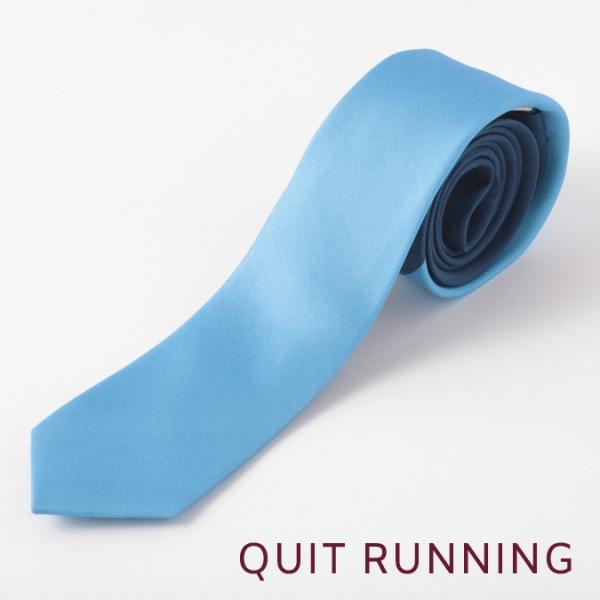 Quit Running クイトランニング シルクネクタイ ハンドメイド 英国ブランド ツートン ミ...