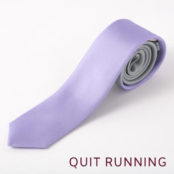 Quit Running クイトランニング シルクネクタイ ハンドメイド 英国ブランド ツートン シ...