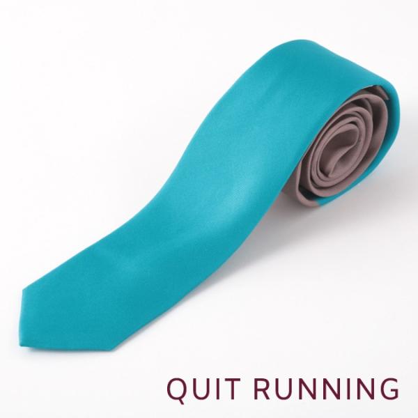 Quit Running クイトランニング シルクネクタイ ハンドメイド 英国ブランド ツートン シ...