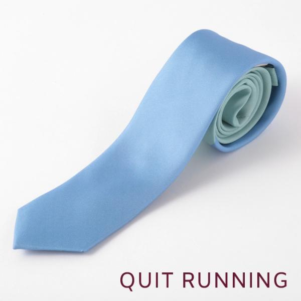 Quit Running クイトランニング シルクネクタイ ハンドメイド 英国ブランド ツートン ミ...