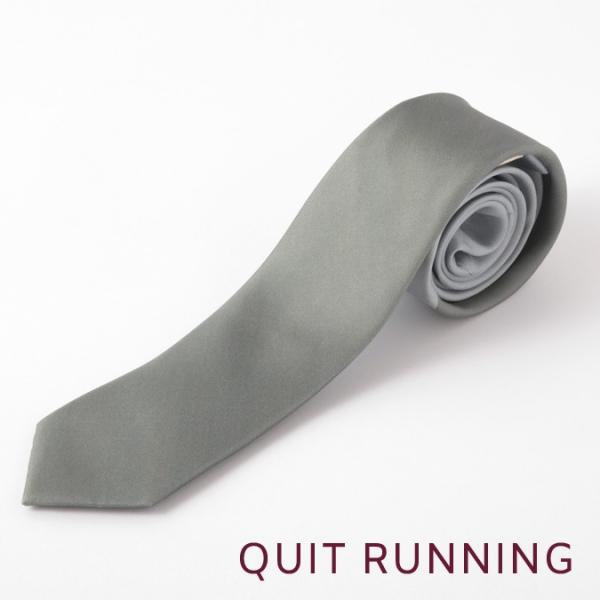 Quit Running クイトランニング シルクネクタイ ハンドメイド 英国ブランド ツートン シ...