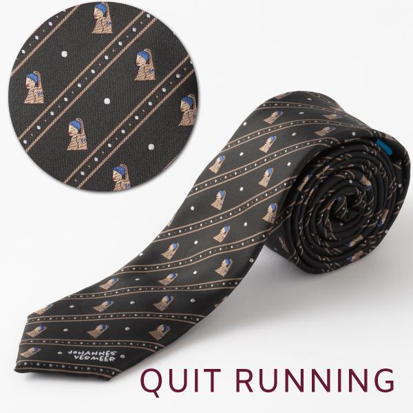 フェルメール 真珠の耳飾りの少女 デザイン 刺繍 ネクタイ 洗えるイージーケア CHILLWORK ...