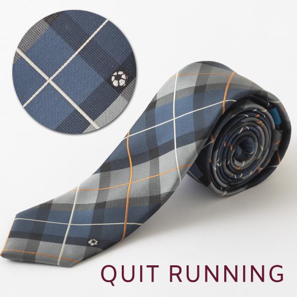 サッカーが趣味の方へ ホビーネクタイ サッカー デザイン 刺繍 ボール グレー ネイビー チェック ...