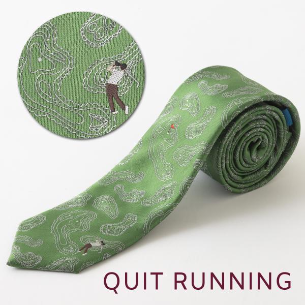 ゴルフが趣味の方へ ホビーネクタイ ゴルフ デザイン 刺繍 ライドグリーン ペイズリー CHILLW...