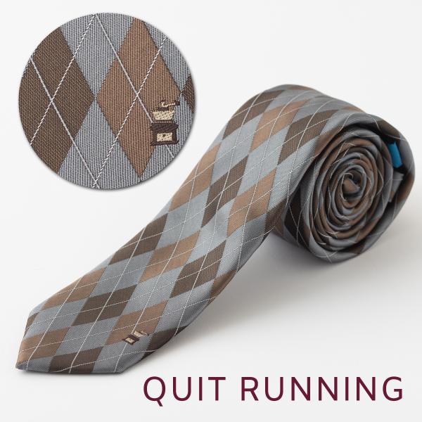 コーヒー好きの方へ ホビーネクタイ コーヒー カフェ デザイン 刺繍 イエロー チェック CHILL...