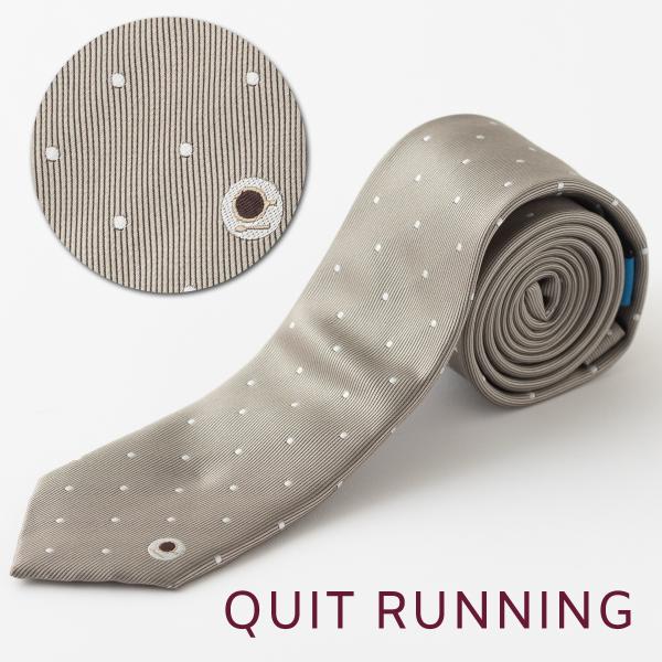 コーヒー好きの方へ ホビーネクタイ コーヒー カフェ デザイン 刺繍 ベージュ ドット CHILLW...