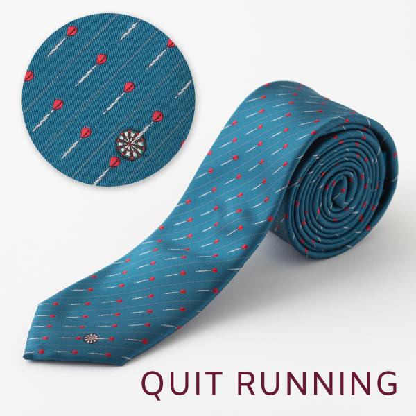 ダーツが好きな方へ ホビーネクタイ ダーツ デザイン 刺繍 ブルーグリーン ストライプ CHILLW...