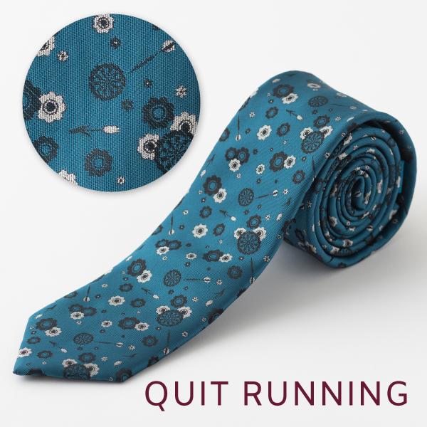 ダーツが好きな方へ ホビーネクタイ ダーツ デザイン 刺繍 ブルーグリーン フラワー CHILLWO...