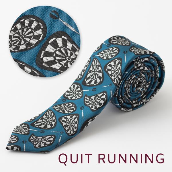 ダーツが好きな方へ ホビーネクタイ ダーツ デザイン 刺繍 ブルーグリーン CHILLWORK ウォ...